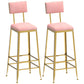 Glam Style Counter Stool Upholstered Bar Stool with Metal Base