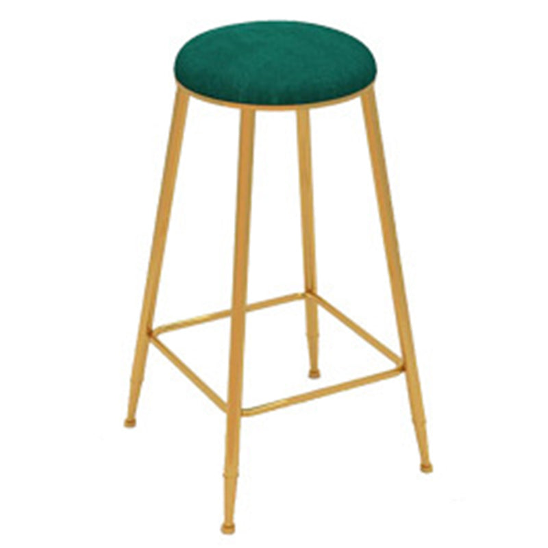 Glam Style Counter Stool Upholstered Bar Stool with Metal Base