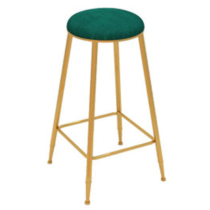 Glam Style Counter Stool Upholstered Bar Stool with Metal Base