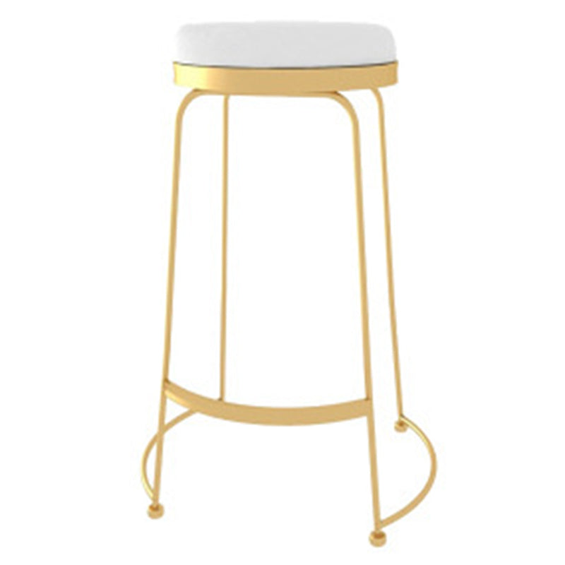 Glam Style Counter Stool Upholstered Bar Stool with Metal Base