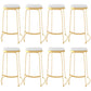 Glam Style Counter Stool Upholstered Bar Stool with Metal Base