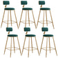 Glam Style Counter Stool Upholstered Bar Stool with Metal Base