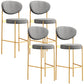 Glam Style Counter Stool Upholstered Bar Stool with Metal Base