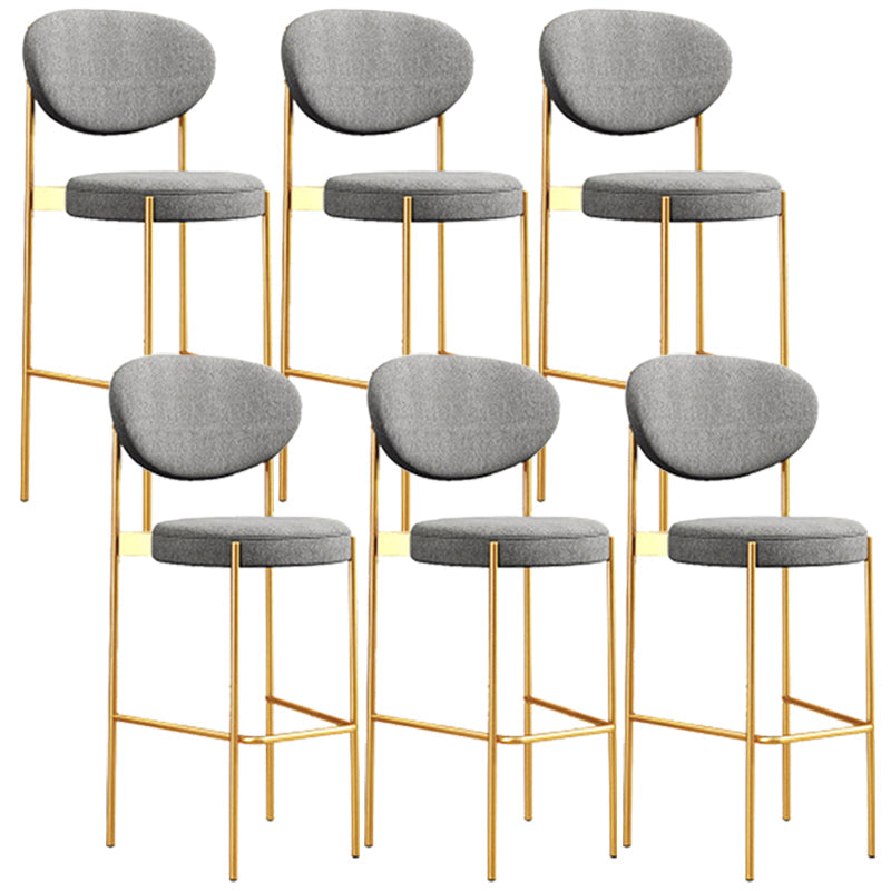 Glam Style Counter Stool Upholstered Bar Stool with Metal Base