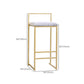 Glam Style Counter Stool Upholstered Bar Stool with Metal Base