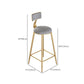Glam Style Counter Stool Upholstered Bar Stool with Metal Base
