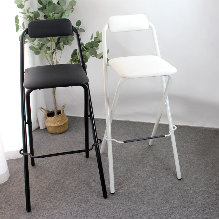 Contemporary Dining Stools Folding Bar Stools with Metal Base Clearhalo 'Bar Furniture' 'Bar Stools' 'bar_stools' 'furn' 'furn_bar_stools' 'Furniture' 'Kitchen & Dining Furniture' 6954919