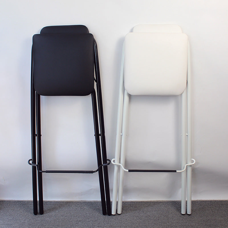 Contemporary Dining Stools Folding Bar Stools with Metal Base Clearhalo 'Bar Furniture' 'Bar Stools' 'bar_stools' 'furn' 'furn_bar_stools' 'Furniture' 'Kitchen & Dining Furniture' 6954922