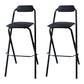 Contemporary Dining Stools Folding Bar Stools with Metal Base Black 2 Piece Set Clearhalo 'Bar Furniture' 'Bar Stools' 'bar_stools' 'furn' 'furn_bar_stools' 'Furniture' 'Kitchen & Dining Furniture' 6954923