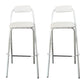 Contemporary Dining Stools Folding Bar Stools with Metal Base White 2 Piece Set Clearhalo 'Bar Furniture' 'Bar Stools' 'bar_stools' 'furn' 'furn_bar_stools' 'Furniture' 'Kitchen & Dining Furniture' 6954925