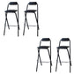 Contemporary Dining Stools Folding Bar Stools with Metal Base Black 4 Piece Set Clearhalo 'Bar Furniture' 'Bar Stools' 'bar_stools' 'furn' 'furn_bar_stools' 'Furniture' 'Kitchen & Dining Furniture' 6954928