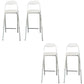 Contemporary Dining Stools Folding Bar Stools with Metal Base White 4 Piece Set Clearhalo 'Bar Furniture' 'Bar Stools' 'bar_stools' 'furn' 'furn_bar_stools' 'Furniture' 'Kitchen & Dining Furniture' 6954929
