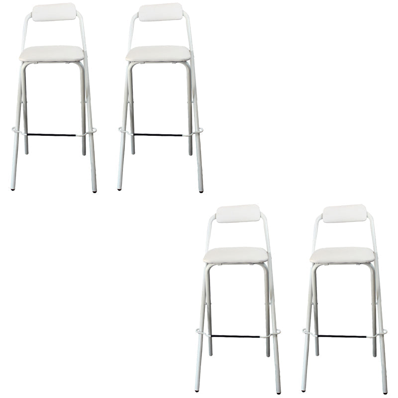 Contemporary Dining Stools Folding Bar Stools with Metal Base White 4 Piece Set Clearhalo 'Bar Furniture' 'Bar Stools' 'bar_stools' 'furn' 'furn_bar_stools' 'Furniture' 'Kitchen & Dining Furniture' 6954929