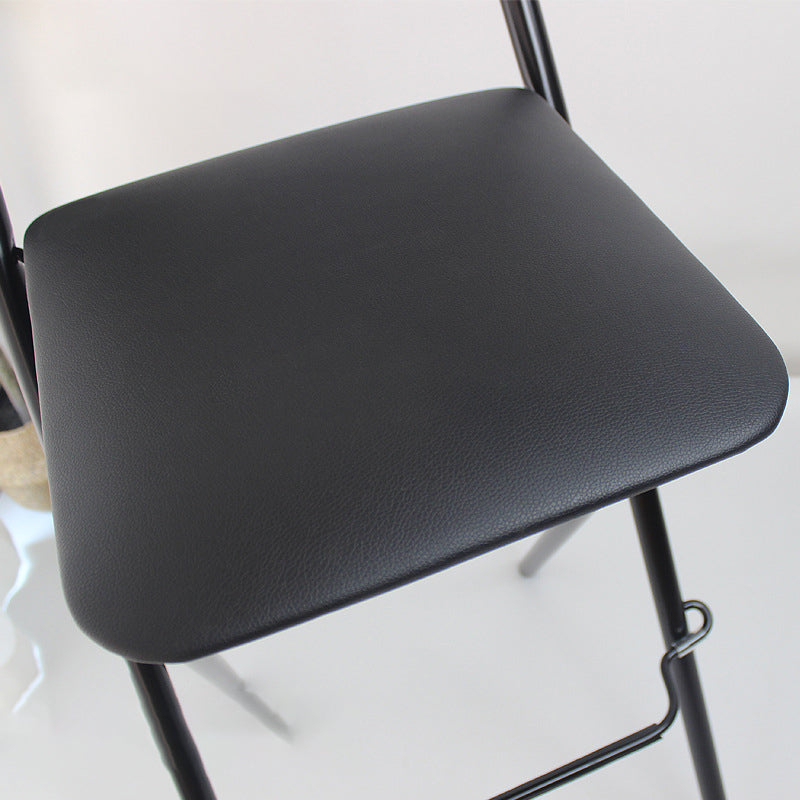 Contemporary Dining Stools Folding Bar Stools with Metal Base Clearhalo 'Bar Furniture' 'Bar Stools' 'bar_stools' 'furn' 'furn_bar_stools' 'Furniture' 'Kitchen & Dining Furniture' 6954930