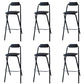 Contemporary Dining Stools Folding Bar Stools with Metal Base Black 6 Piece Set Clearhalo 'Bar Furniture' 'Bar Stools' 'bar_stools' 'furn' 'furn_bar_stools' 'Furniture' 'Kitchen & Dining Furniture' 6954931