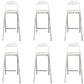 Contemporary Dining Stools Folding Bar Stools with Metal Base White 6 Piece Set Clearhalo 'Bar Furniture' 'Bar Stools' 'bar_stools' 'furn' 'furn_bar_stools' 'Furniture' 'Kitchen & Dining Furniture' 6954934