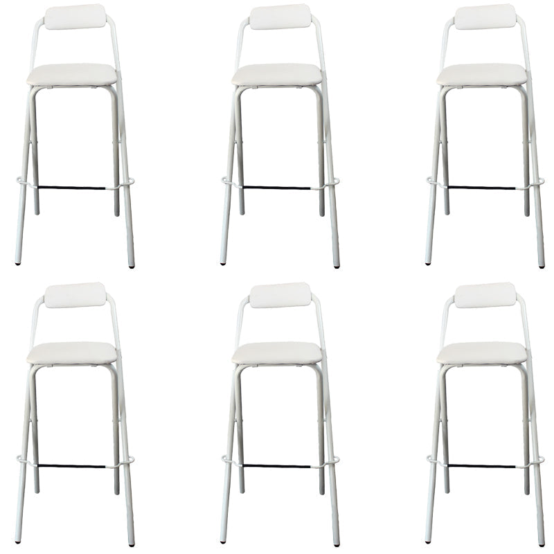 Contemporary Dining Stools Folding Bar Stools with Metal Base White 6 Piece Set Clearhalo 'Bar Furniture' 'Bar Stools' 'bar_stools' 'furn' 'furn_bar_stools' 'Furniture' 'Kitchen & Dining Furniture' 6954934