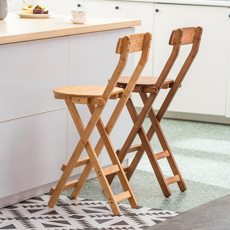 Contemporary Dining Stools Low Back Folding Bar Stools with Footrest Clearhalo 'Bar Furniture' 'Bar Stools' 'bar_stools' 'furn' 'furn_bar_stools' 'Furniture' 'Kitchen & Dining Furniture' 6954942