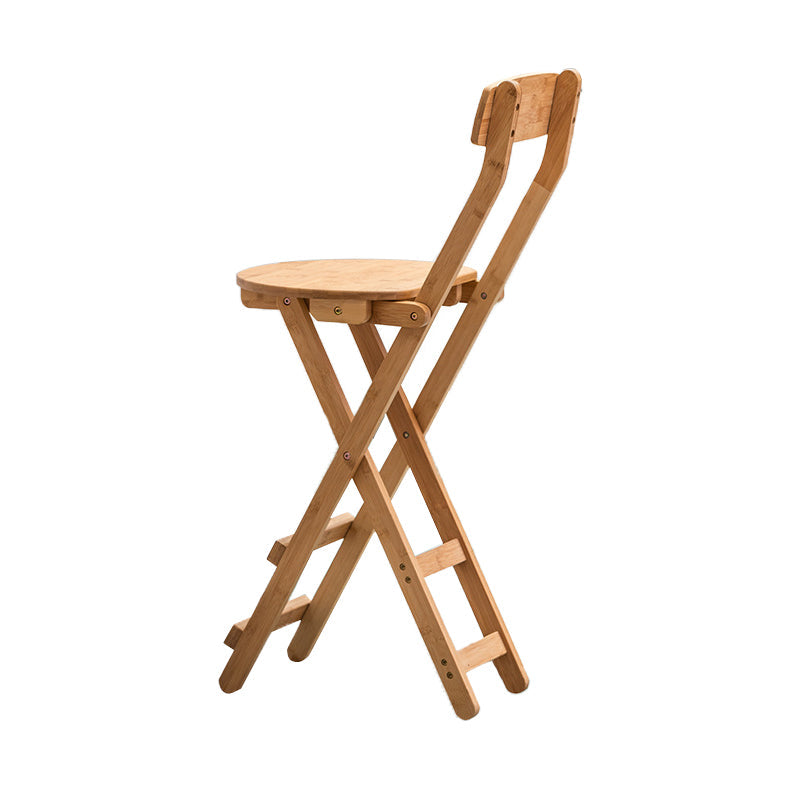 Contemporary Dining Stools Low Back Folding Bar Stools with Footrest Natural 1 Piece Bar Stool(28"H) Clearhalo 'Bar Furniture' 'Bar Stools' 'bar_stools' 'furn' 'furn_bar_stools' 'Furniture' 'Kitchen & Dining Furniture' 6954943