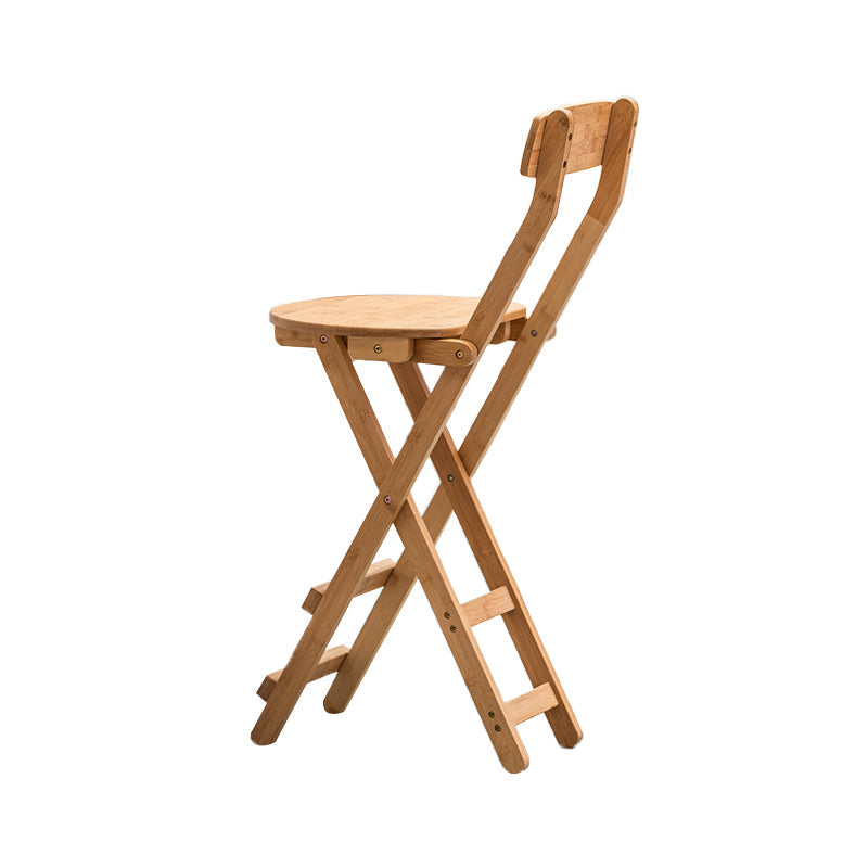 Contemporary Dining Stools Low Back Folding Bar Stools with Footrest Natural 1 Piece Counter Stool(24"H) Clearhalo 'Bar Furniture' 'Bar Stools' 'bar_stools' 'furn' 'furn_bar_stools' 'Furniture' 'Kitchen & Dining Furniture' 6954944