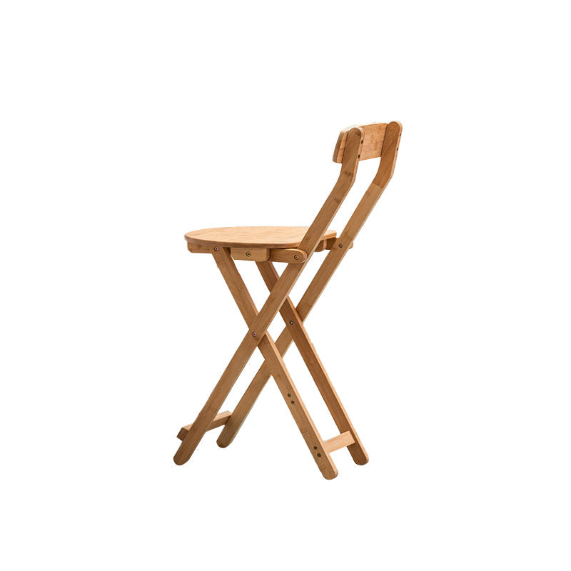 Contemporary Dining Stools Low Back Folding Bar Stools with Footrest Natural 1 Piece Short Stool(18"H) Clearhalo 'Bar Furniture' 'Bar Stools' 'bar_stools' 'furn' 'furn_bar_stools' 'Furniture' 'Kitchen & Dining Furniture' 6954946