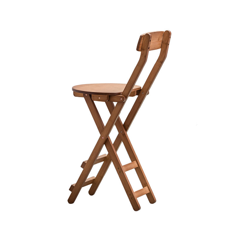 Contemporary Dining Stools Low Back Folding Bar Stools with Footrest Brown 1 Piece Counter Stool(24"H) Clearhalo 'Bar Furniture' 'Bar Stools' 'bar_stools' 'furn' 'furn_bar_stools' 'Furniture' 'Kitchen & Dining Furniture' 6954950