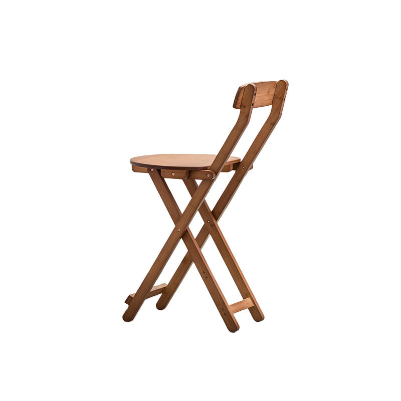 Contemporary Dining Stools Low Back Folding Bar Stools with Footrest Brown 1 Piece Short Stool(18"H) Clearhalo 'Bar Furniture' 'Bar Stools' 'bar_stools' 'furn' 'furn_bar_stools' 'Furniture' 'Kitchen & Dining Furniture' 6954952