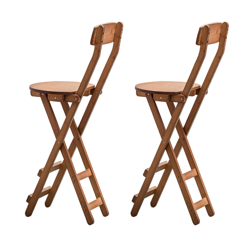 Contemporary Dining Stools Low Back Folding Bar Stools with Footrest Brown 2 Piece Set Bar Stool(28"H) Clearhalo 'Bar Furniture' 'Bar Stools' 'bar_stools' 'furn' 'furn_bar_stools' 'Furniture' 'Kitchen & Dining Furniture' 6954960