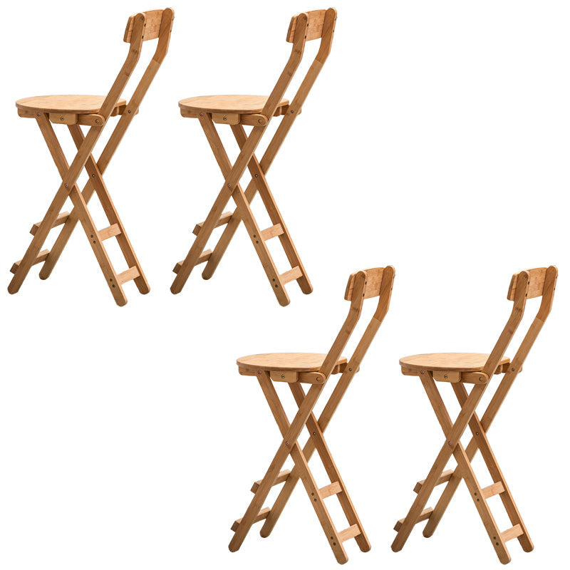Contemporary Dining Stools Low Back Folding Bar Stools with Footrest Natural 4 Piece Set Bar Stool(28"H) Clearhalo 'Bar Furniture' 'Bar Stools' 'bar_stools' 'furn' 'furn_bar_stools' 'Furniture' 'Kitchen & Dining Furniture' 6954963