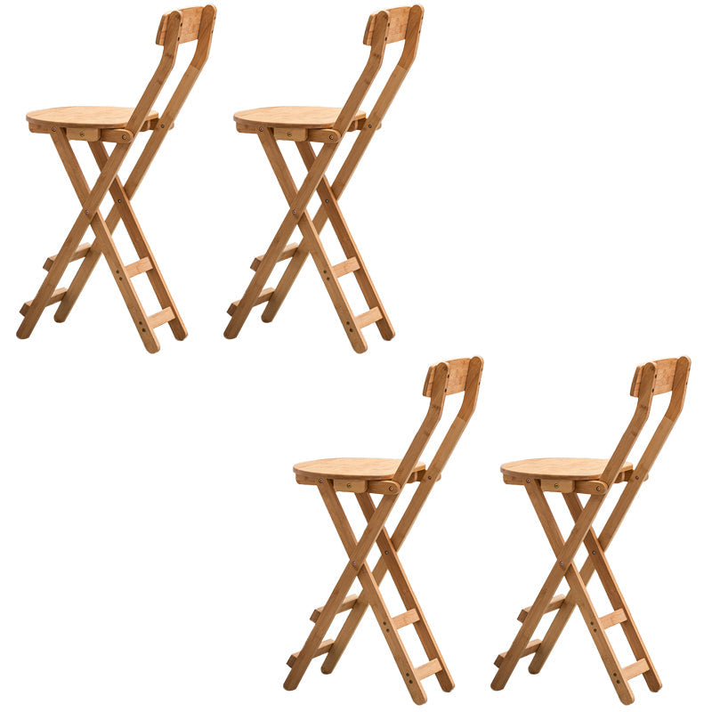 Contemporary Dining Stools Low Back Folding Bar Stools with Footrest Natural 4 Piece Set Counter Stool(24"H) Clearhalo 'Bar Furniture' 'Bar Stools' 'bar_stools' 'furn' 'furn_bar_stools' 'Furniture' 'Kitchen & Dining Furniture' 6954964