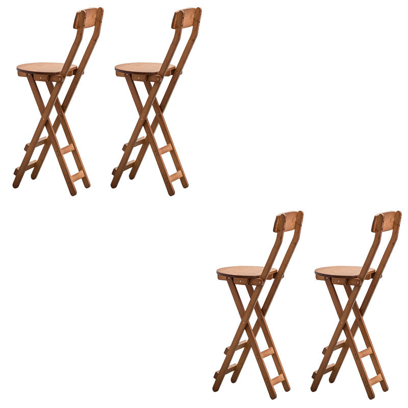 Contemporary Dining Stools Low Back Folding Bar Stools with Footrest Brown 4 Piece Set Bar Stool(28"H) Clearhalo 'Bar Furniture' 'Bar Stools' 'bar_stools' 'furn' 'furn_bar_stools' 'Furniture' 'Kitchen & Dining Furniture' 6954966