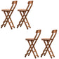 Contemporary Dining Stools Low Back Folding Bar Stools with Footrest Brown 4 Piece Set Counter Stool(24"H) Clearhalo 'Bar Furniture' 'Bar Stools' 'bar_stools' 'furn' 'furn_bar_stools' 'Furniture' 'Kitchen & Dining Furniture' 6954967