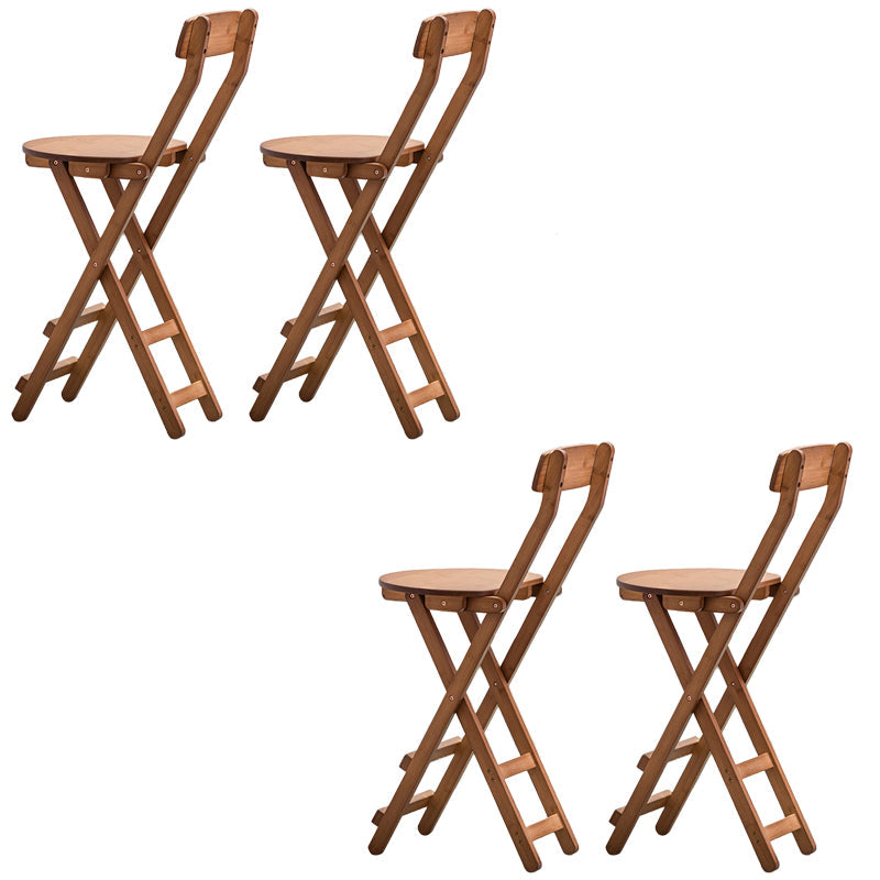 Contemporary Dining Stools Low Back Folding Bar Stools with Footrest Brown 4 Piece Set Counter Stool(24"H) Clearhalo 'Bar Furniture' 'Bar Stools' 'bar_stools' 'furn' 'furn_bar_stools' 'Furniture' 'Kitchen & Dining Furniture' 6954967