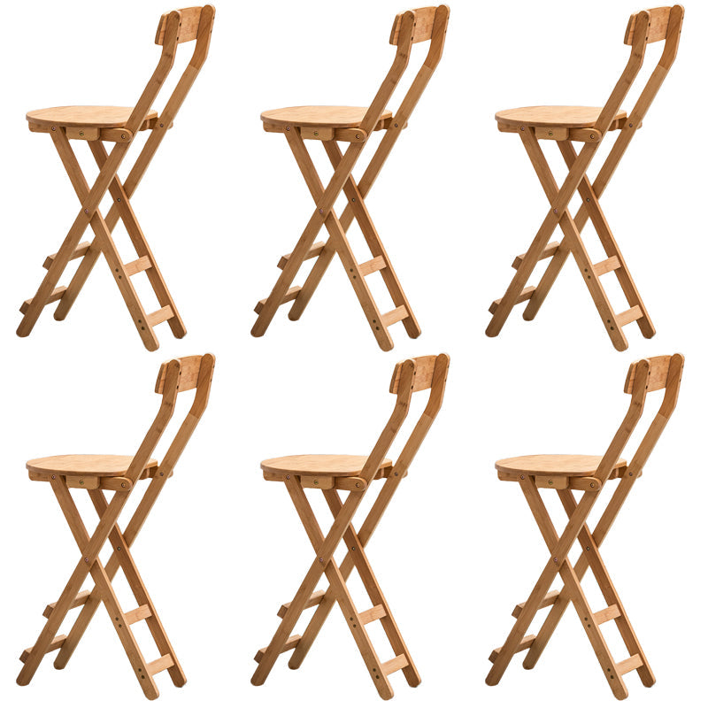 Contemporary Dining Stools Low Back Folding Bar Stools with Footrest Natural 6 Piece Set Counter Stool(24"H) Clearhalo 'Bar Furniture' 'Bar Stools' 'bar_stools' 'furn' 'furn_bar_stools' 'Furniture' 'Kitchen & Dining Furniture' 6954970