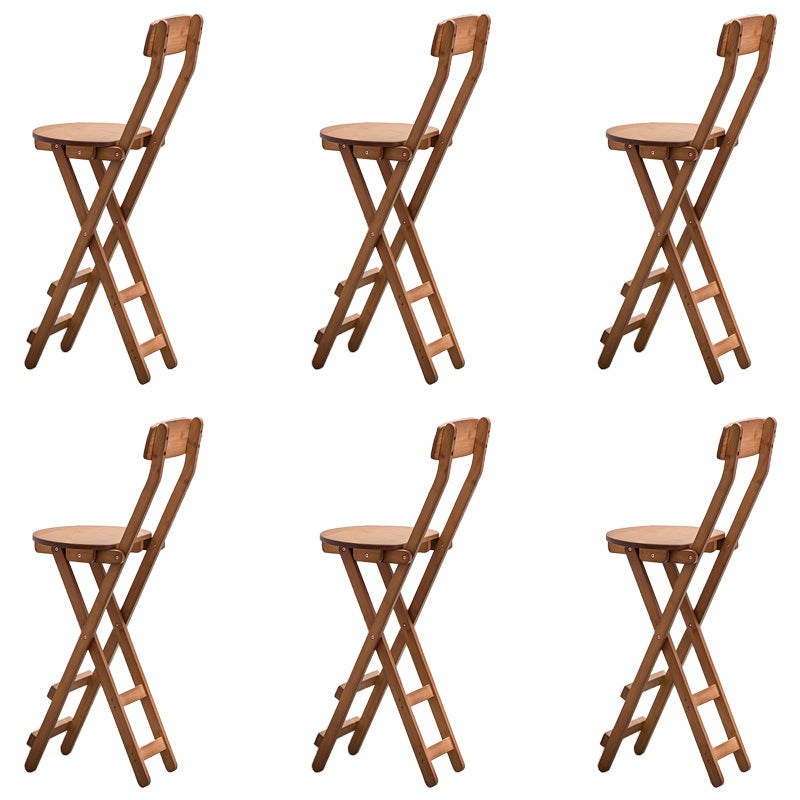 Contemporary Dining Stools Low Back Folding Bar Stools with Footrest Brown 6 Piece Set Bar Stool(28"H) Clearhalo 'Bar Furniture' 'Bar Stools' 'bar_stools' 'furn' 'furn_bar_stools' 'Furniture' 'Kitchen & Dining Furniture' 6954972