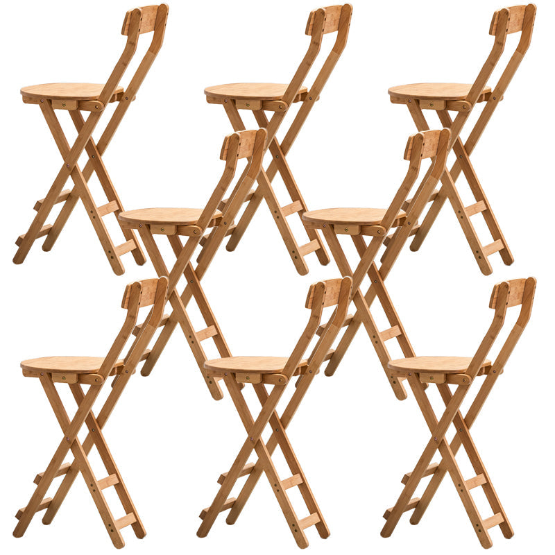 Contemporary Dining Stools Low Back Folding Bar Stools with Footrest Natural 8 Piece Set Counter Stool(24"H) Clearhalo 'Bar Furniture' 'Bar Stools' 'bar_stools' 'furn' 'furn_bar_stools' 'Furniture' 'Kitchen & Dining Furniture' 6954976