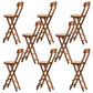 Contemporary Dining Stools Low Back Folding Bar Stools with Footrest Brown 8 Piece Set Bar Stool(28"H) Clearhalo 'Bar Furniture' 'Bar Stools' 'bar_stools' 'furn' 'furn_bar_stools' 'Furniture' 'Kitchen & Dining Furniture' 6954978