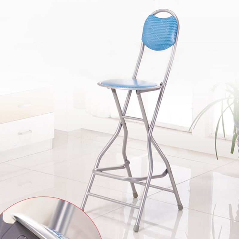 Contemporary Dining Stools Low Back Folding Bar Stools with Metal Base Clearhalo 'Bar Furniture' 'Bar Stools' 'bar_stools' 'furn' 'furn_bar_stools' 'Furniture' 'Kitchen & Dining Furniture' 6954986