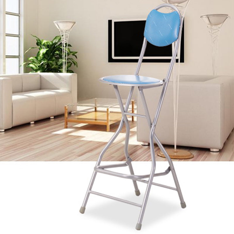 Contemporary Dining Stools Low Back Folding Bar Stools with Metal Base Clearhalo 'Bar Furniture' 'Bar Stools' 'bar_stools' 'furn' 'furn_bar_stools' 'Furniture' 'Kitchen & Dining Furniture' 6954989