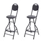 Contemporary Dining Stools Low Back Folding Bar Stools with Metal Base Black 2 Piece Set Clearhalo 'Bar Furniture' 'Bar Stools' 'bar_stools' 'furn' 'furn_bar_stools' 'Furniture' 'Kitchen & Dining Furniture' 6954990