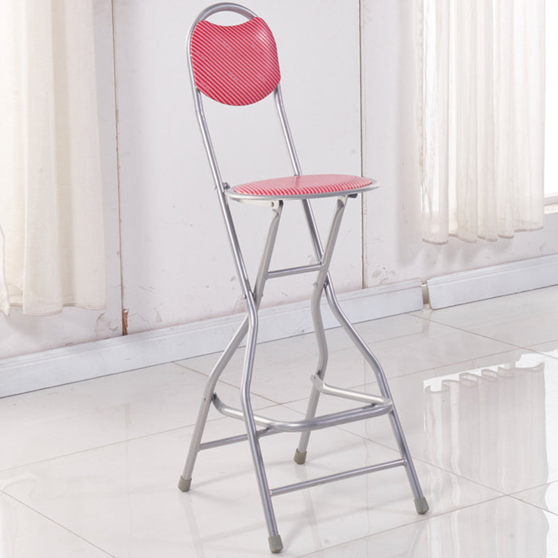 Contemporary Dining Stools Low Back Folding Bar Stools with Metal Base Clearhalo 'Bar Furniture' 'Bar Stools' 'bar_stools' 'furn' 'furn_bar_stools' 'Furniture' 'Kitchen & Dining Furniture' 6954991