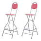 Contemporary Dining Stools Low Back Folding Bar Stools with Metal Base Pink 2 Piece Set Clearhalo 'Bar Furniture' 'Bar Stools' 'bar_stools' 'furn' 'furn_bar_stools' 'Furniture' 'Kitchen & Dining Furniture' 6954992