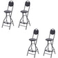 Contemporary Dining Stools Low Back Folding Bar Stools with Metal Base Black 4 Piece Set Clearhalo 'Bar Furniture' 'Bar Stools' 'bar_stools' 'furn' 'furn_bar_stools' 'Furniture' 'Kitchen & Dining Furniture' 6954996