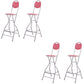 Contemporary Dining Stools Low Back Folding Bar Stools with Metal Base Pink 4 Piece Set Clearhalo 'Bar Furniture' 'Bar Stools' 'bar_stools' 'furn' 'furn_bar_stools' 'Furniture' 'Kitchen & Dining Furniture' 6954999
