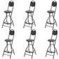 Contemporary Dining Stools Low Back Folding Bar Stools with Metal Base Black 6 Piece Set Clearhalo 'Bar Furniture' 'Bar Stools' 'bar_stools' 'furn' 'furn_bar_stools' 'Furniture' 'Kitchen & Dining Furniture' 6955002