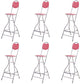 Contemporary Dining Stools Low Back Folding Bar Stools with Metal Base Pink 6 Piece Set Clearhalo 'Bar Furniture' 'Bar Stools' 'bar_stools' 'furn' 'furn_bar_stools' 'Furniture' 'Kitchen & Dining Furniture' 6955003