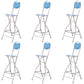 Contemporary Dining Stools Low Back Folding Bar Stools with Metal Base Blue 6 Piece Set Clearhalo 'Bar Furniture' 'Bar Stools' 'bar_stools' 'furn' 'furn_bar_stools' 'Furniture' 'Kitchen & Dining Furniture' 6955004