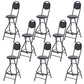 Contemporary Dining Stools Low Back Folding Bar Stools with Metal Base Black 8 Piece Set Clearhalo 'Bar Furniture' 'Bar Stools' 'bar_stools' 'furn' 'furn_bar_stools' 'Furniture' 'Kitchen & Dining Furniture' 6955005
