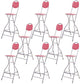 Contemporary Dining Stools Low Back Folding Bar Stools with Metal Base Pink 8 Piece Set Clearhalo 'Bar Furniture' 'Bar Stools' 'bar_stools' 'furn' 'furn_bar_stools' 'Furniture' 'Kitchen & Dining Furniture' 6955006