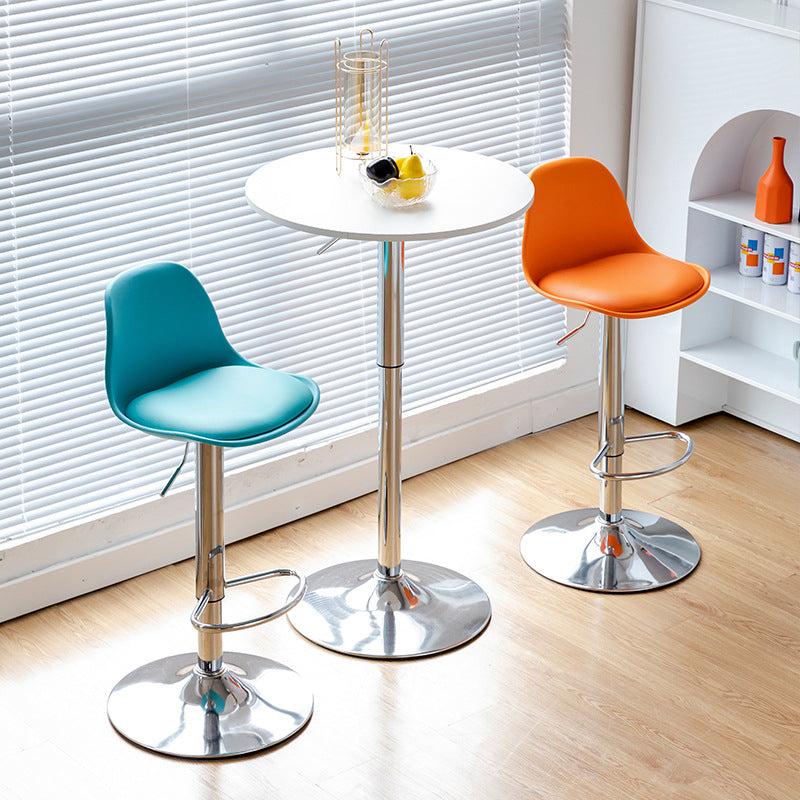 Taburetes de comedor sin brazos Taburetes de bar de altura ajustable con base de metal